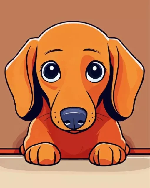 Brown Dachshund Dog Diamond Painting