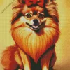 Brown Pomeranian Puppy Diamond Painting