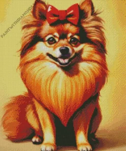 Brown Pomeranian Puppy Diamond Painting