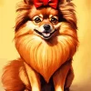 Brown Pomeranian Puppy Diamond Painting