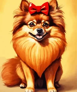 Brown Pomeranian Puppy Diamond Painting