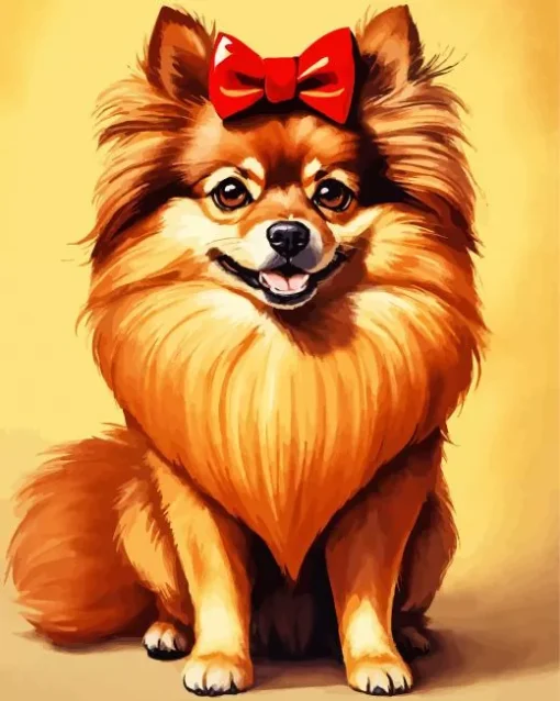 Brown Pomeranian Puppy Diamond Painting