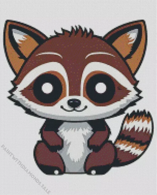 Brown Raccoon Diamond Painting