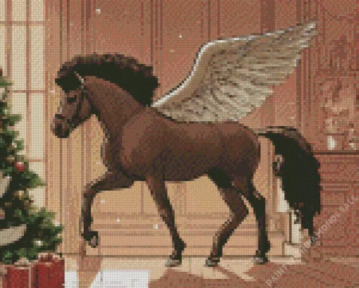 Brown Horse With Wings Diamond Painting