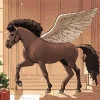 Brown Horse With Wings Diamond Painting