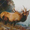 Bugling Elk By Carl Rungius Diamond Painting