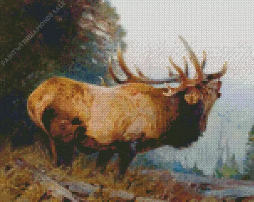 Bugling Elk By Carl Rungius Diamond Painting