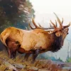 Bugling Elk By Carl Rungius Diamond Painting