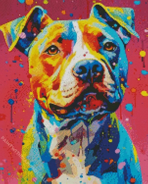 Bullmastiff Colorful Dog Diamond Painting