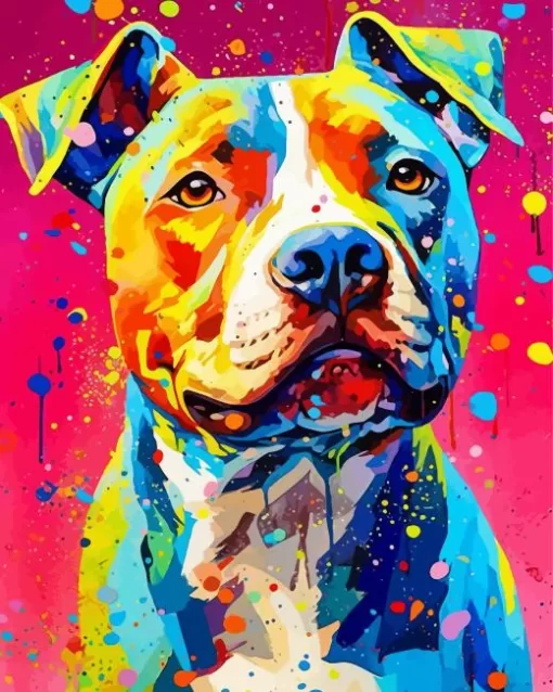 Bullmastiff Colorful Dog Diamond Painting