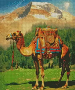 Camel With Alps Landscape Diamond Painting