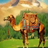 Camel With Alps Landscape Diamond Painting