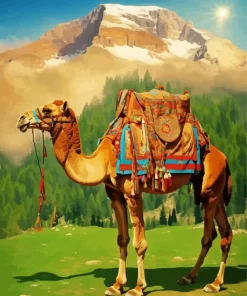 Camel With Alps Landscape Diamond Painting