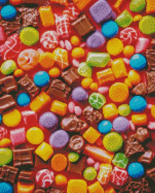 Candies Mixed With Chocolate Diamond Painting