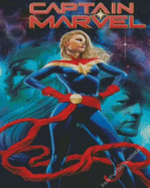 Captain Marvel Comic Poster Diamond Painting