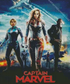 Captain Marvel Movie Poster Diamond Painting