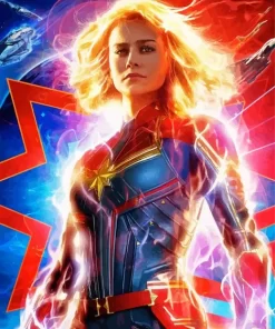 Captain Marvel Poster Diamond Painting