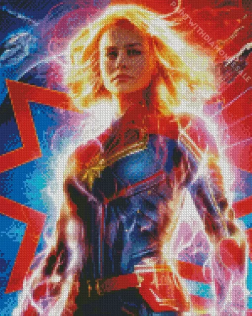 Captain Marvel Poster Diamond Painting