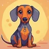 Cartoon Dachshund Diamond Painting