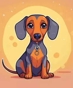 Cartoon Dachshund Diamond Painting