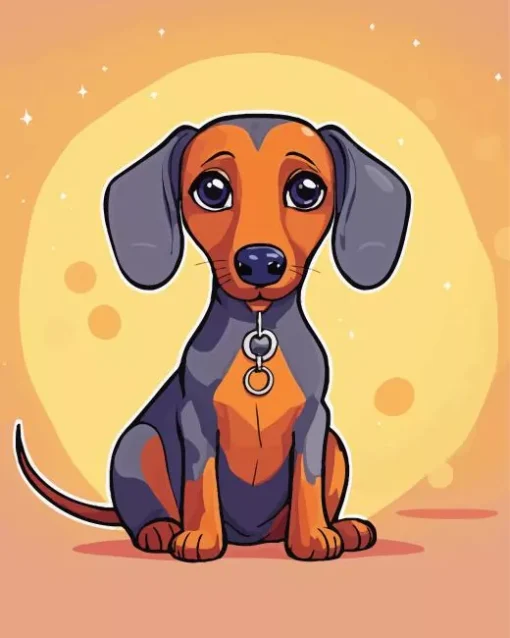 Cartoon Dachshund Diamond Painting