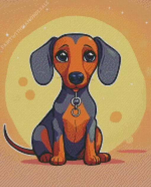 Cartoon Dachshund Diamond Painting