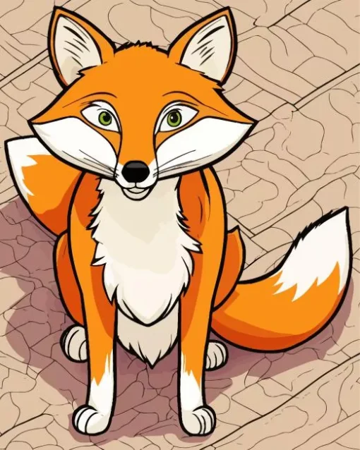 Cartoon Red Fox Diamond Painting