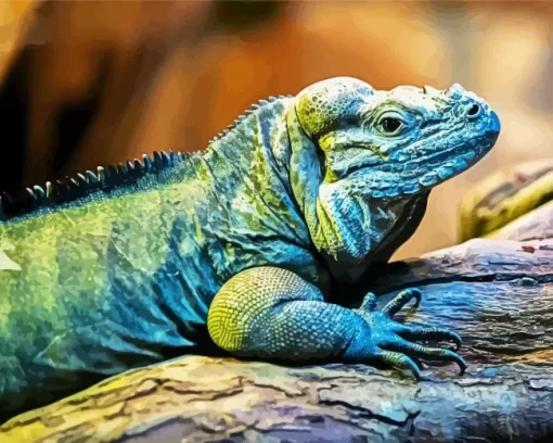 Cayman Blue Iguana Diamond Painting