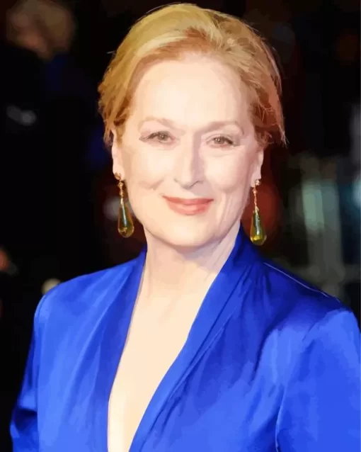 Charming Meryl Streep In A Blue Dress Diamond Painting