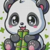 Chibi Panda Eating Bamboo Diamond Painting