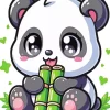 Chibi Panda Eating Bamboo Diamond Painting