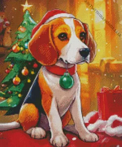 Christmas Beagle Dog Diamond Painting