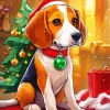 Christmas Beagle Dog Diamond Painting