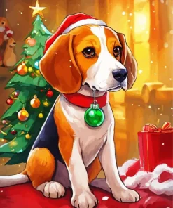 Christmas Beagle Dog Diamond Painting