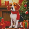 Christmas Beagle Dog With Gifts Diamond Painting