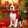 Christmas Beagle Dog With Gifts Diamond Painting