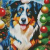 Christmas Border Collie Diamond Painting