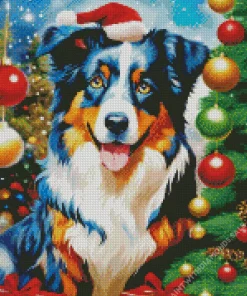 Christmas Border Collie Diamond Painting