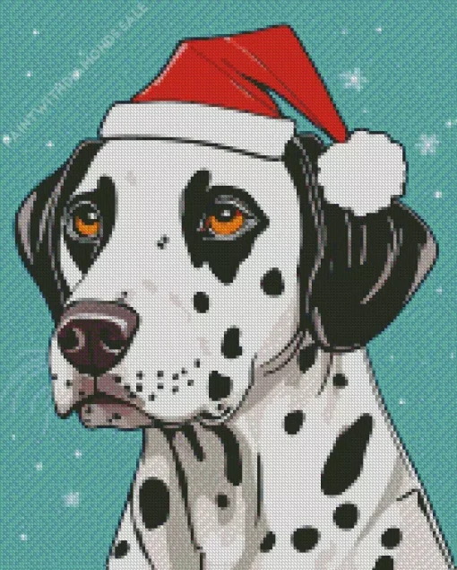 Christmas Dalmatian Diamond Painting