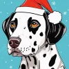 Christmas Dalmatian Diamond Painting