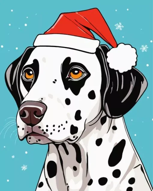 Christmas Dalmatian Diamond Painting