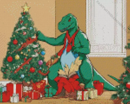 Christmas Dinosaur Diamond Painting