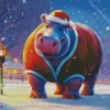 Christmas Hippo Diamond Painting