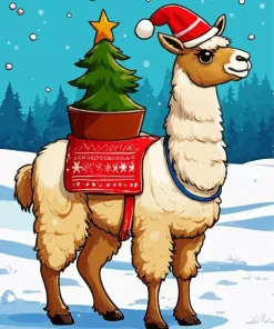 Christmas Llama Diamond Painting