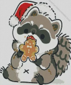 Christmas Raccoon Diamond Painting