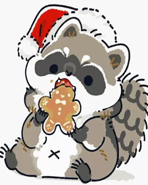 Christmas Raccoon Diamond Painting