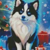 Christmas Samoyed Dog Diamond Painting