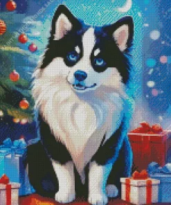 Christmas Samoyed Dog Diamond Painting