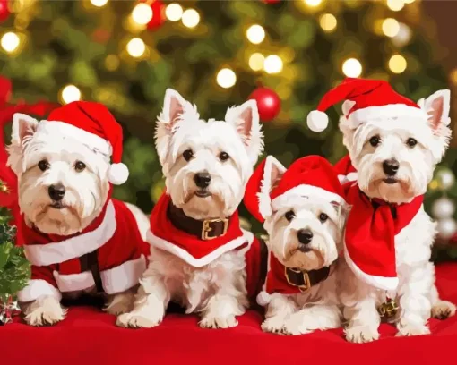 Christmas Westies Diamond Painting