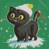 Christmas Black Cat Diamond Painting